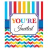 20 INVITATIONS ANNIVERSAIRE MULTICOLORES