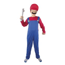 DEGUISEMENT ENFANT PLOMBIER MARIO ROUGE ET BLEU TAILLE 140-160 CM