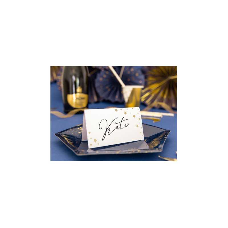 10 MARQUES PLACES BLANC ETOILES OR