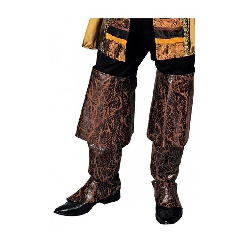 CACHES BOTTES SIMILI CUIR MARRON