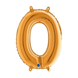 BALLON METALLIQUE LETTRE O OR 35 CM