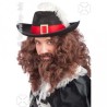 PERRUQUE MOUSQUETAIRE AVEC BOUC CHATAIN