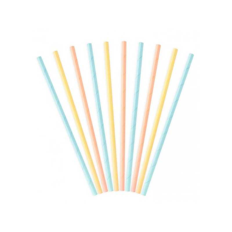 10 PAILLES PAPIER COULEURS PASTELS