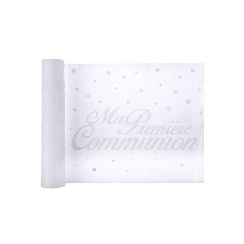 CHEMIN DE TABLE MA PREMIERE COMMUNION BLANC 5 METRES
