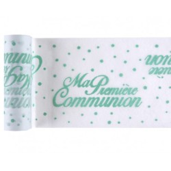 CHEMIN DE TABLE MA PREMIERE COMMUNION MENTHE 15 CM X 5 M