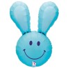 BALLON METALLIQUE TETE DE LAPIN BLEUE 94 CM