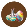 BALLON LATEX 3' PAQUES LAPIN DANS L'OEUF 2 FACES