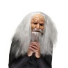 MASQUE LATEX VIEUX SORCIER CHEVEUX ET BARBE BLANC GRIS