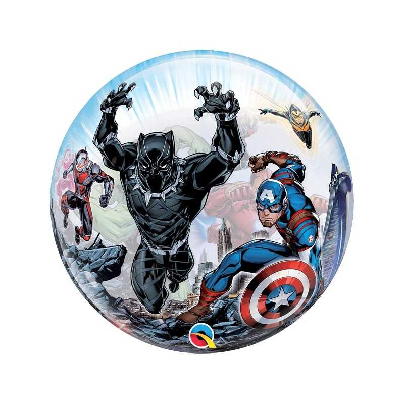 BALLON BUBBLES AVENGERS AVEC BLACK PANTHER MARVEL 56 CM