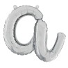 BALLON METALLIQUE LETTRE A SCRIPT ARGENT 35 CM