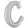 BALLON METALLIQUE LETTRE C SCRIPT ARGENT 35 CM