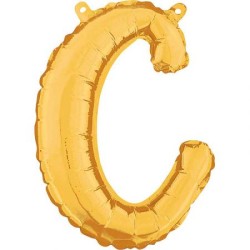 BALLON METALLIQUE LETTRE C CURSIVE OR 36 CM
