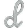 BALLON METALLIQUE LETTRE D SCRIPT ARGENT 35 CM