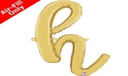 BALLON METALLIQUE LETTRE H CURSIVE OR 36 CM