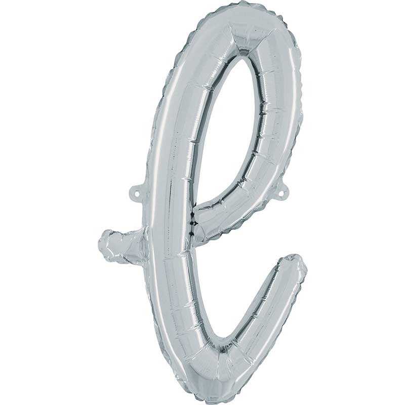 BALLON METALLIQUE LETTRE L SCRIPT ARGENT 35 CM