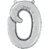 BALLON METALLIQUE LETTRE O SCRIPT ARGENT 35 CM