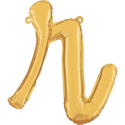 BALLON METALLIQUE LETTRE R CURSIVE OR 36 CM 