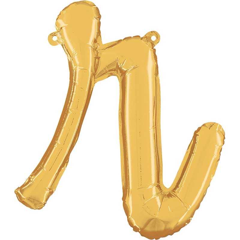 BALLON METALLIQUE LETTRE R CURSIVE OR 36 CM