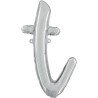 BALLON METALLIQUE LETTRE T SCRIPT ARGENT 35 CM
