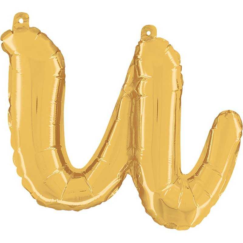 BALLON METALLIQUE LETTRE U CURSIVE OR 36 CM
