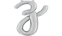 BALLON METALLIQUE LETTRE Z SCRIPT ARGENT 35 CM 