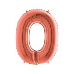 BALLON METALLIQUE CHIFFRE 0 ROSE GOLD 102 CM