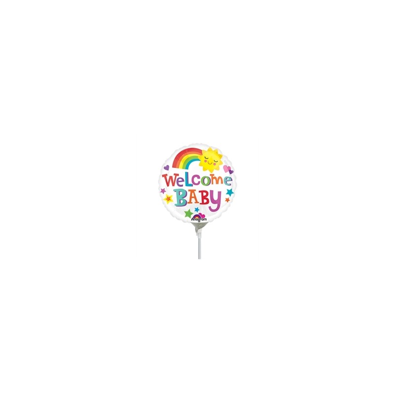 BALLON METALLIQUE ROND WELCOME BABY 9"
