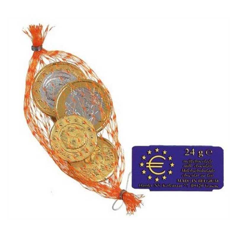PIECES EN CHOCOLAT AU LAIT TYPE EURO SACHET 24G 5 PIECES