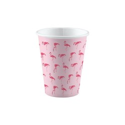 8 GOBELETS FLAMANTS ROSE 250 ML
