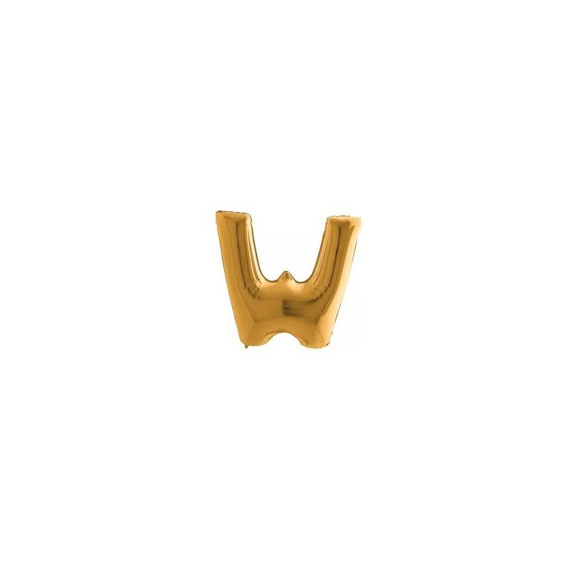 BALLON METALLIQUE LETTRE W EN OR 35 CM