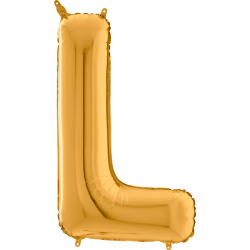 BALLON METALLIQUE LETTRE L OR 35 CM