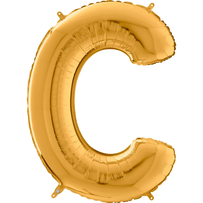 BALLON METALLIQUE LETTRE C OR 35 CM