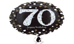 BALLON METALLIQUE ROND 70 NOIR ET BLANC 7 45 CM 