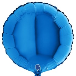 BALLON METALLIQUE ROND BLEU 46 CM