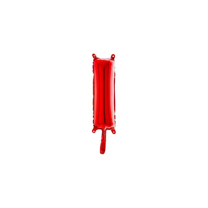 BALLON METALLIQUE LETTRE I ROUGE 35 CM