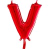 BALLON METALLIQUE LETTRE V ROUGE 35 CM