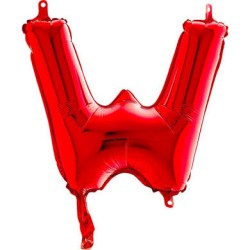BALLON METALLIQUE LETTRE W ROUGE 35 CM