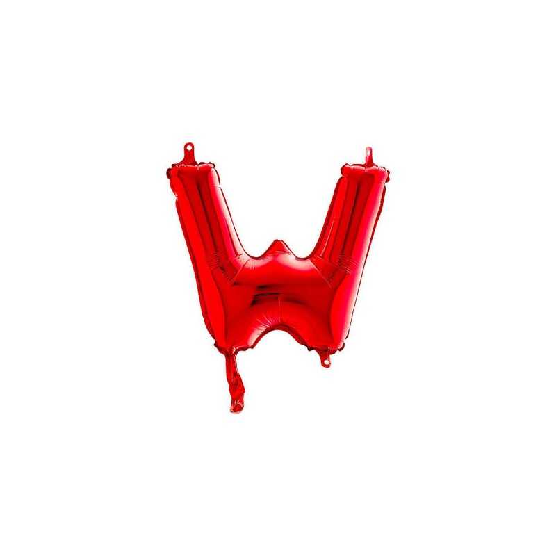 BALLON METALLIQUE LETTRE W ROUGE 35 CM