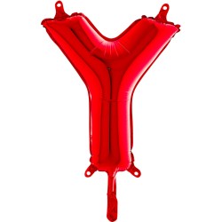 BALLON METALLIQUE LETTRE Y ROUGE 35 CM