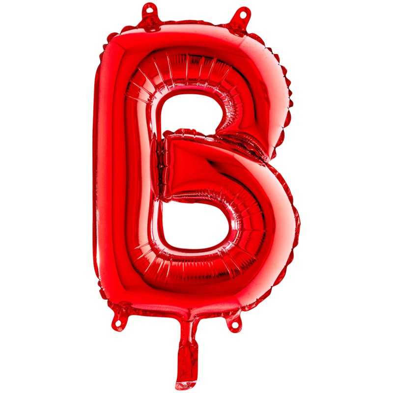 BALLON METALLIQUE LETTRE B ROUGE 35 CM