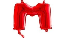 BALLON METALLIQUE LETTRE M ROUGE 35 CM 
