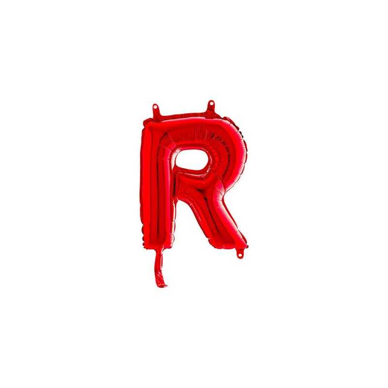 BALLON METALLIQUE LETTRE R ROUGE 35 CM