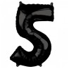 BALLON METALLIQUE CHIFFRE 5 NOIR 100 CM