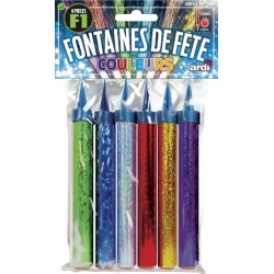 6 FONTAINES DE FETE EN COULEUR 95 MM