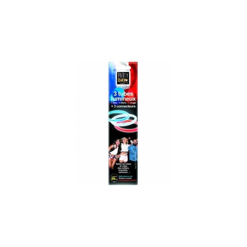 3 TUBES LUMINEUX BLEU BLANC ROUGE