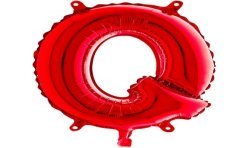 BALLON METALLIQUE LETTRE Q ROUGE 35 CM