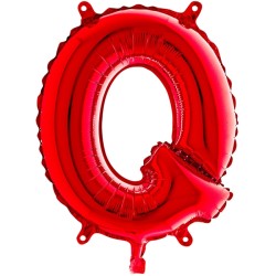BALLON METALLIQUE LETTRE Q ROUGE 35 CM