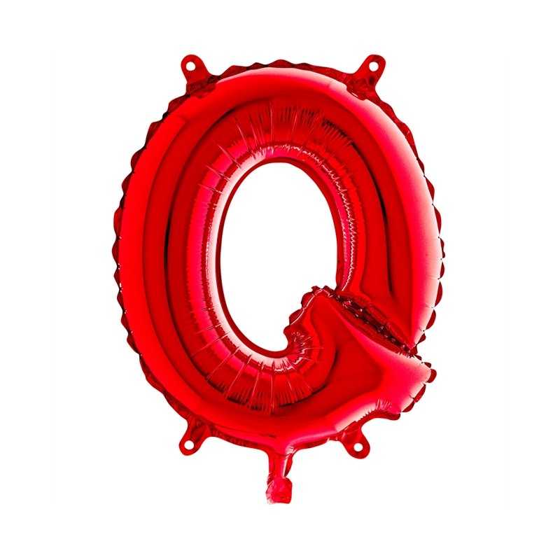 BALLON METALLIQUE LETTRE Q ROUGE 35 CM