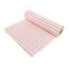 CHEMIN DE TABLE LIN RAYE ROSE 28 CM X 5 M