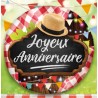 BALLON METALLIQUE ROND 45 CM JOYEUX ANNIVERSAIRE LA GUINGUETTE
